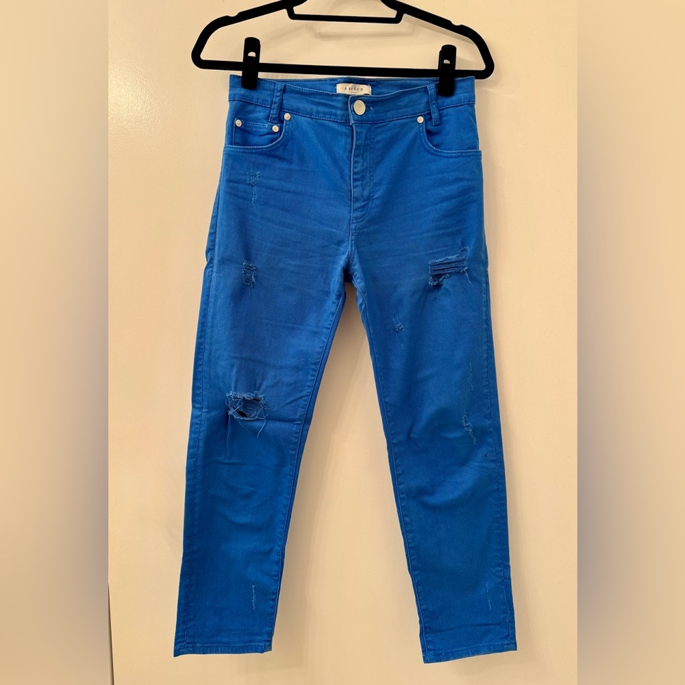 Sandro Blue Skinny Distressed Jeans